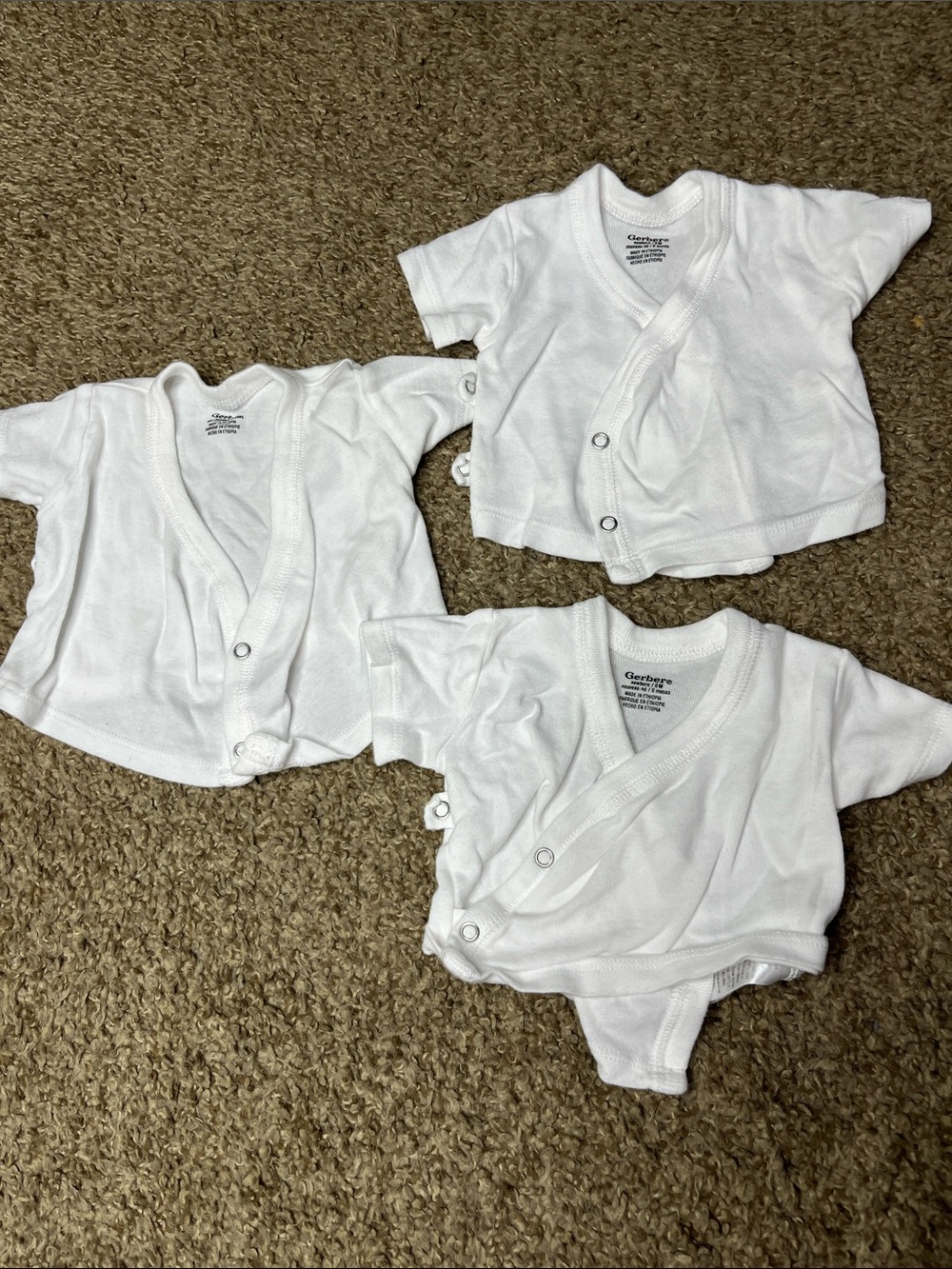 Gerber White Baby Kimono Tops Set